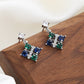 AZURE LEAF Tassel court style diamond fashion earrings