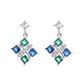 AZURE LEAF Tassel court style diamond fashion earrings