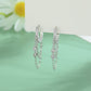 AZURE LEAF Tassel Diamond Line Earrings