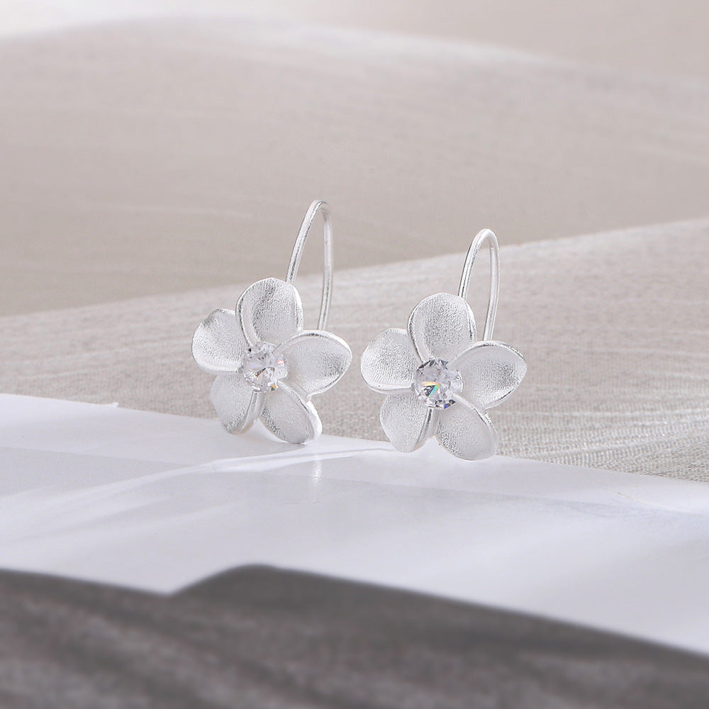 AZURE LEAF Sunflower Diamond Gardenia Earrings